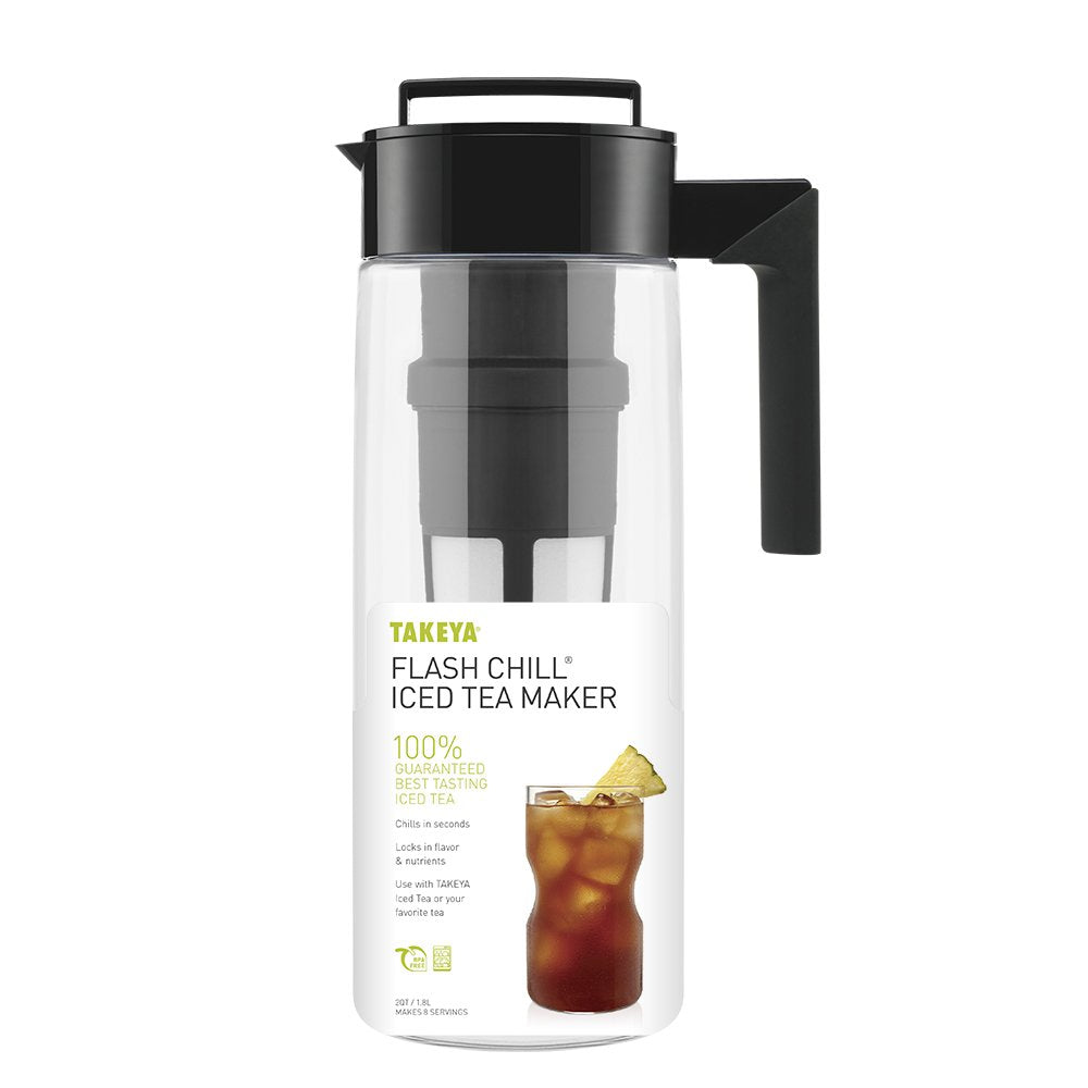 Takeya Flash Chill Ice Tea Maker 2qt. with Infuser, Clear with Green Lid -  Azure Standard